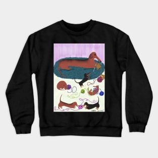 Knitting Dachshund Crewneck Sweatshirt